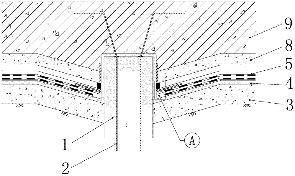 Pile head joint waterproof processing device and construction method thereof