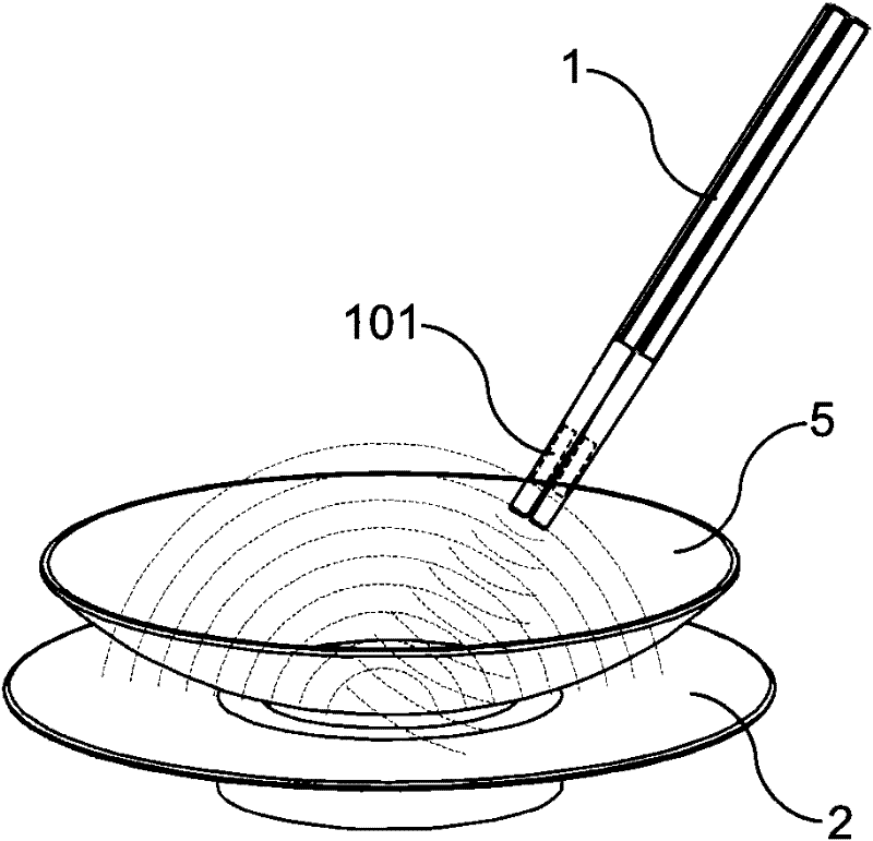 Tableware device with radio-frequency identification label and corresponding method