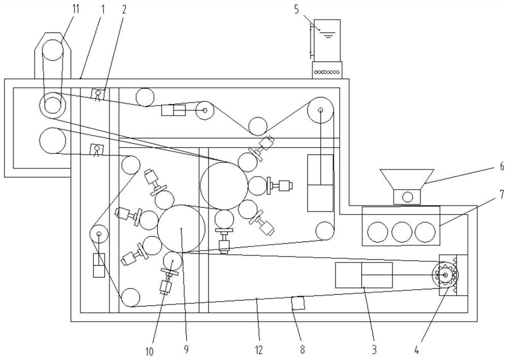 Planetary filter pressing roller belt type deep dehydrator and application method thereof