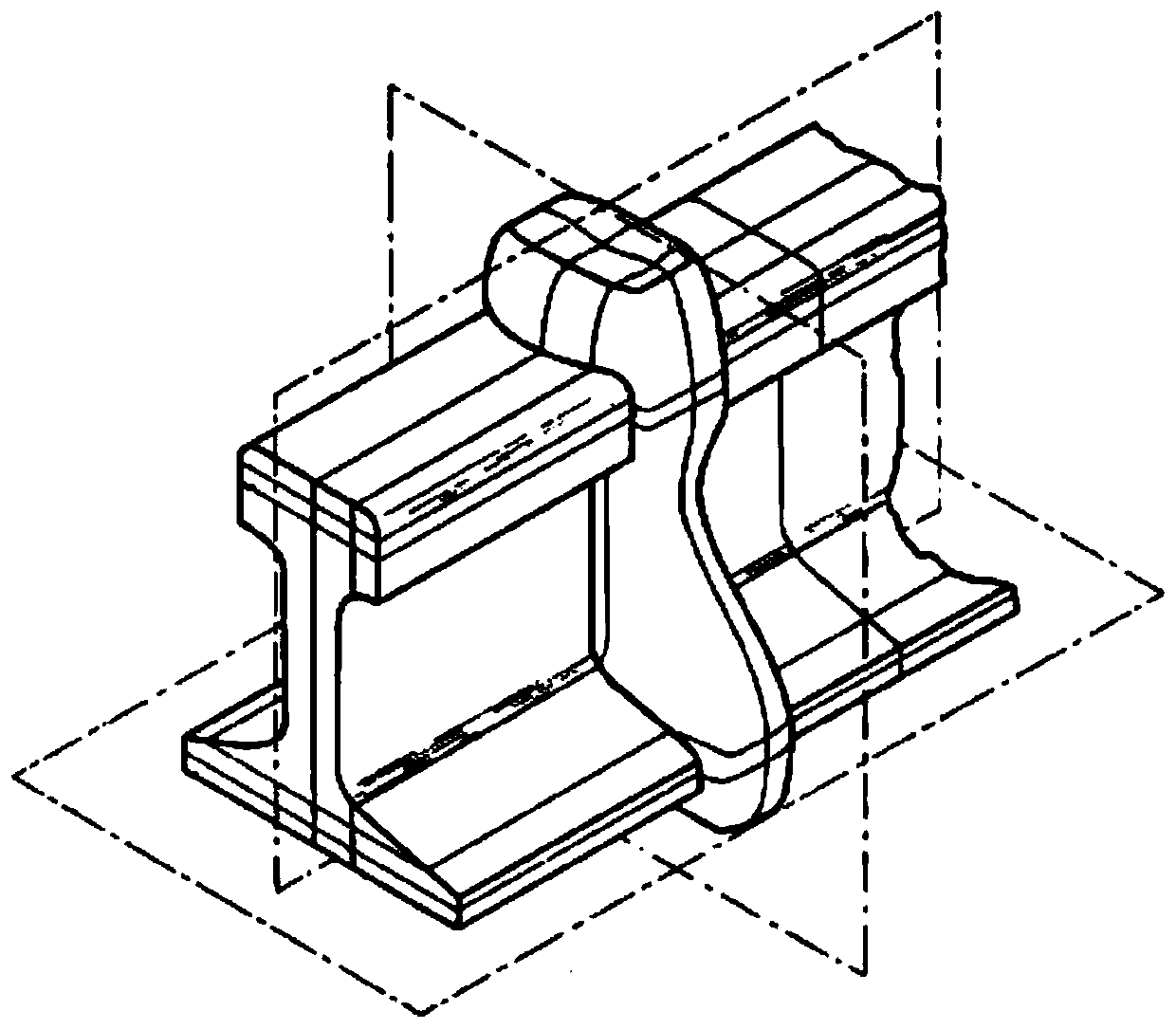 A rail three-wire melting nozzle electroslag welding welding device