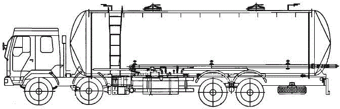 Transport vehicle for powdered and granular materials