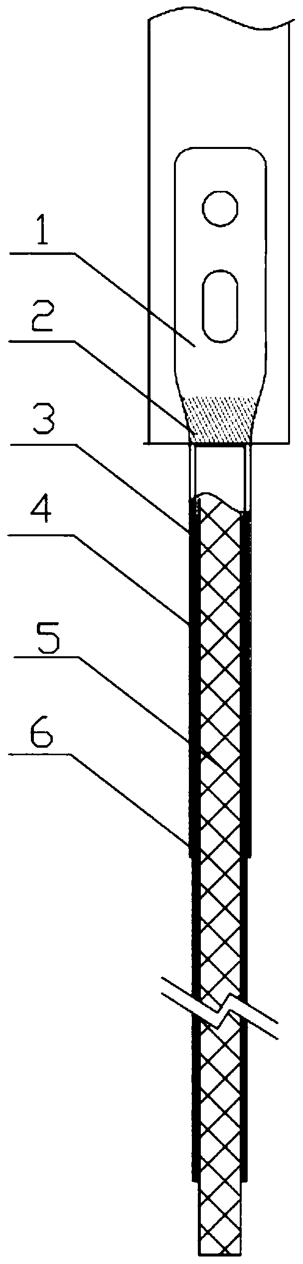 Corrosion-resistant flexible graphite down lead and preparation method thereof