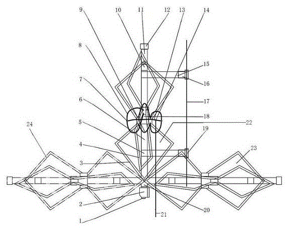 A diamond-shaped array digital television antenna and its manufacturing method