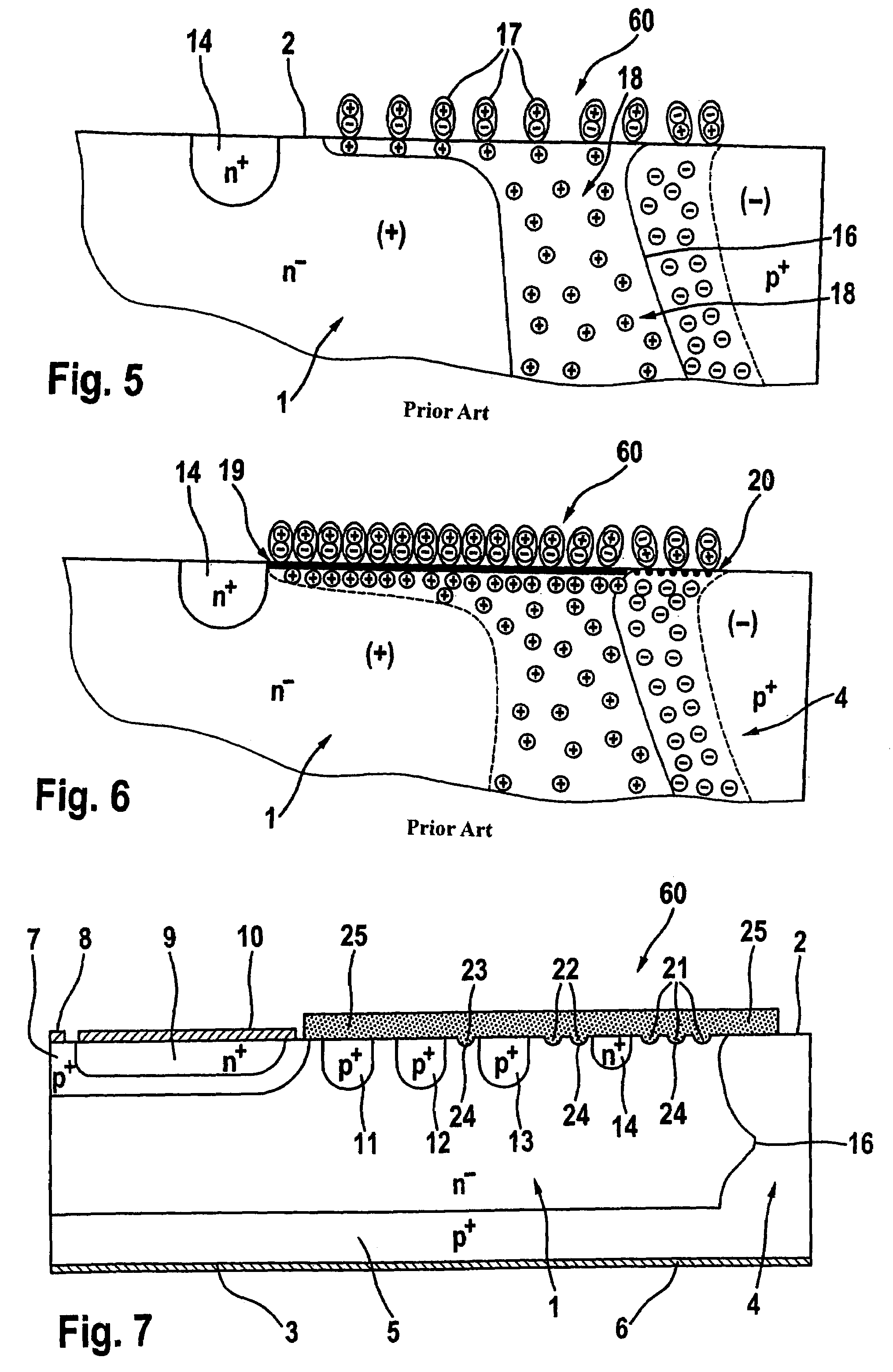 Power semiconductor component in the planar technique