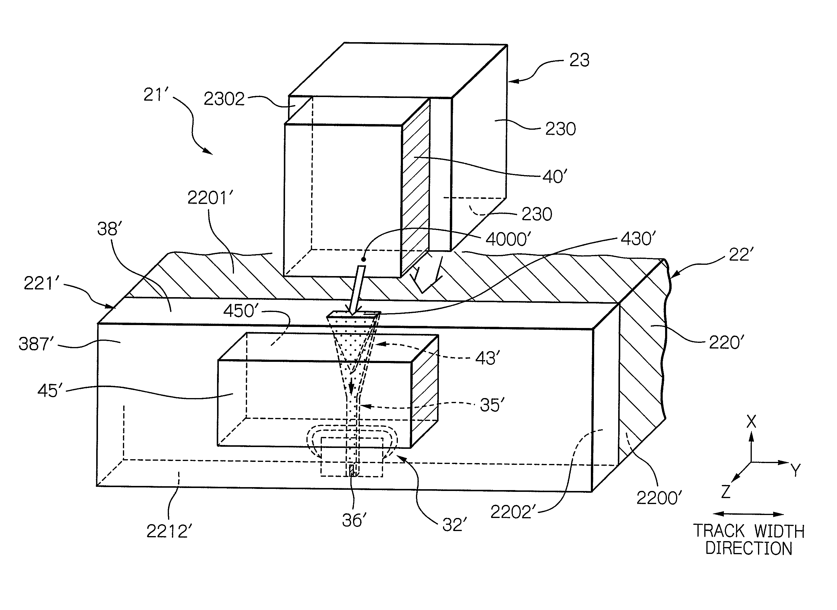 Thermally-assisted magnetic recording head with light detector in element-integration surface
