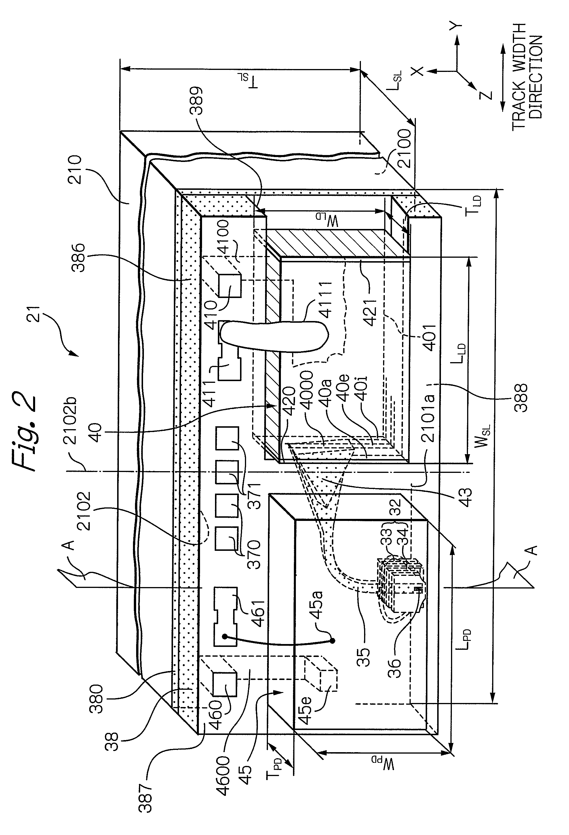 Thermally-assisted magnetic recording head with light detector in element-integration surface