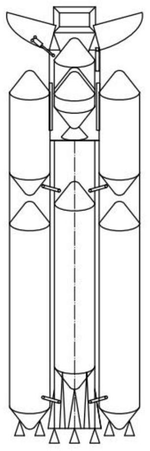 Hanging-type recyclable low-cost low-orbit carrier rocket