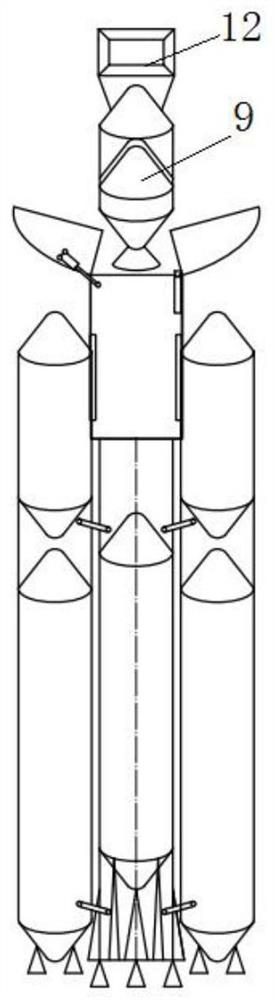 Hanging-type recyclable low-cost low-orbit carrier rocket