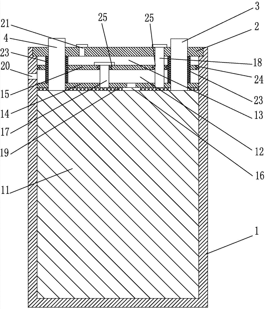 Lithium-ion battery with anti-gas-expansion automatic liquid replenishing device