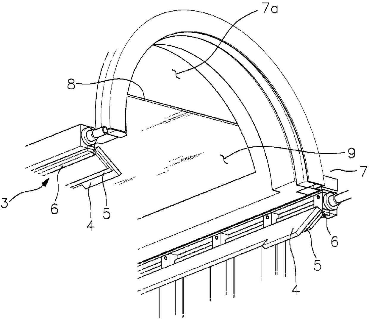 Sealing device for heat treatment furnace provided with disc rollers and heat treatment furnace provided with the same