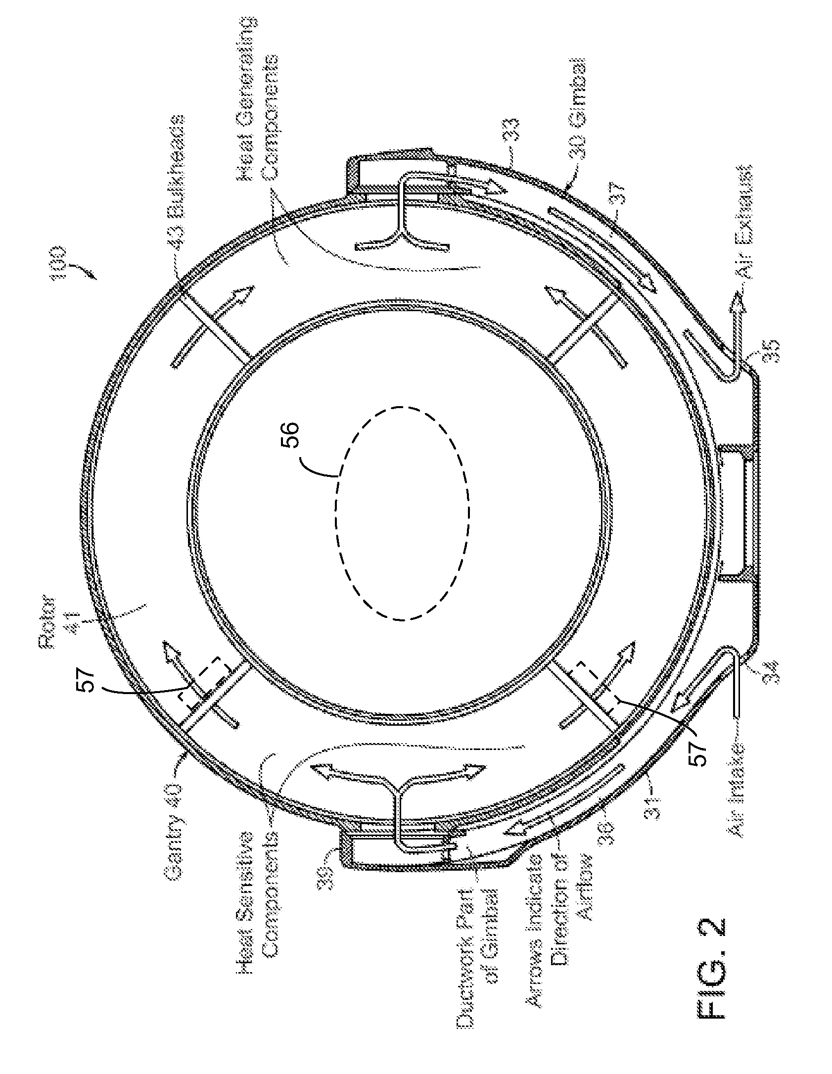 Diagnostic imaging apparatus with airflow cooling system