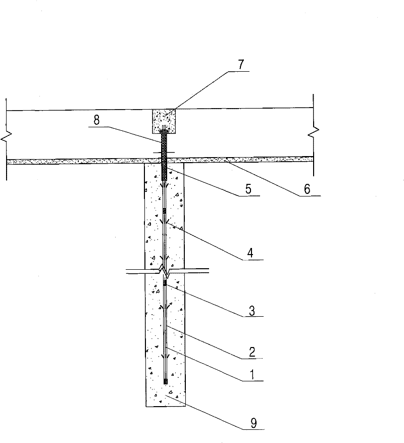 Construction method of prestressed anti-floating anchor rod