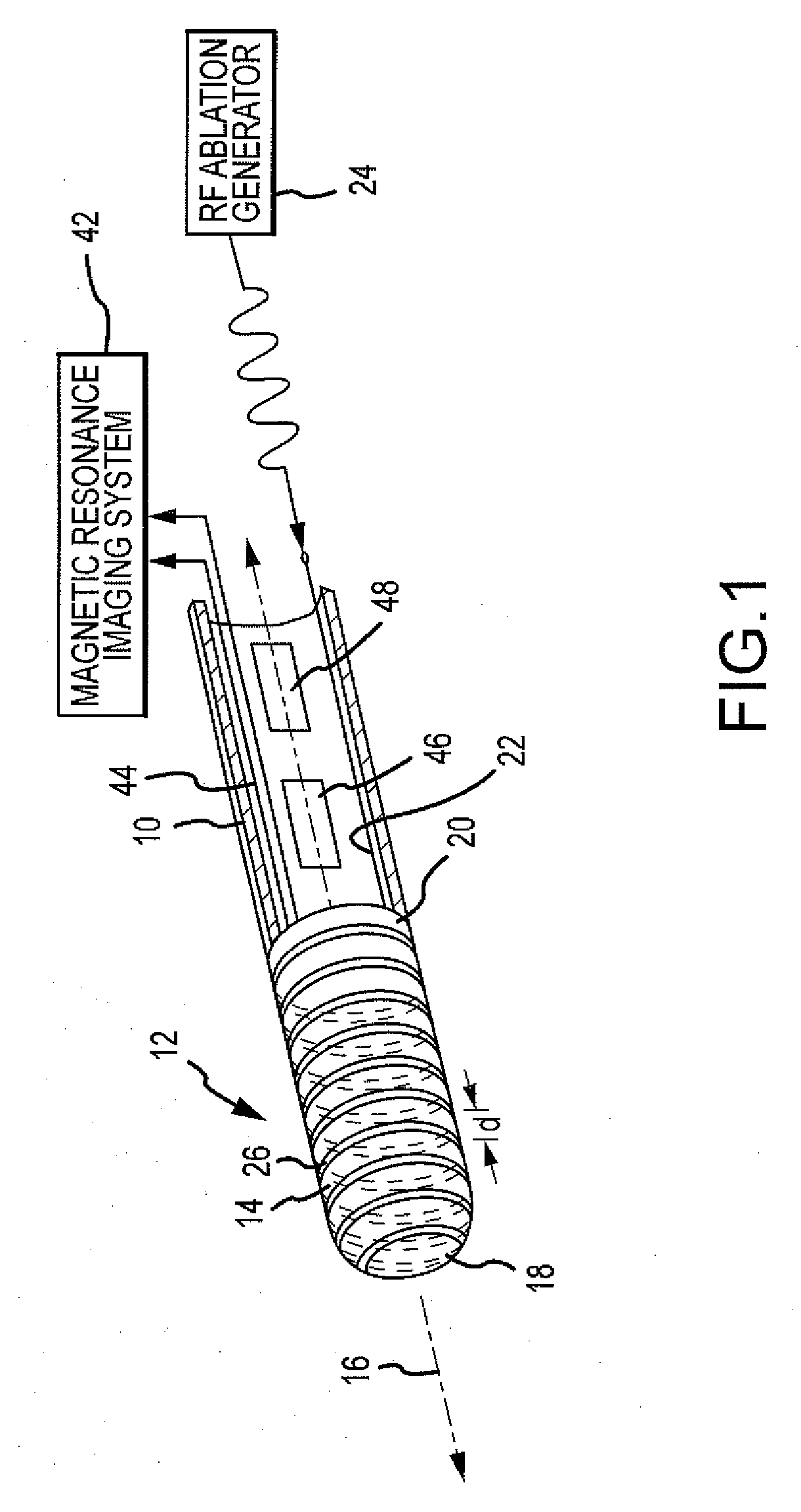 Catheter electrode that can simultaneously emit electrical energy and facilitate visualization by magnetic resonance imaging