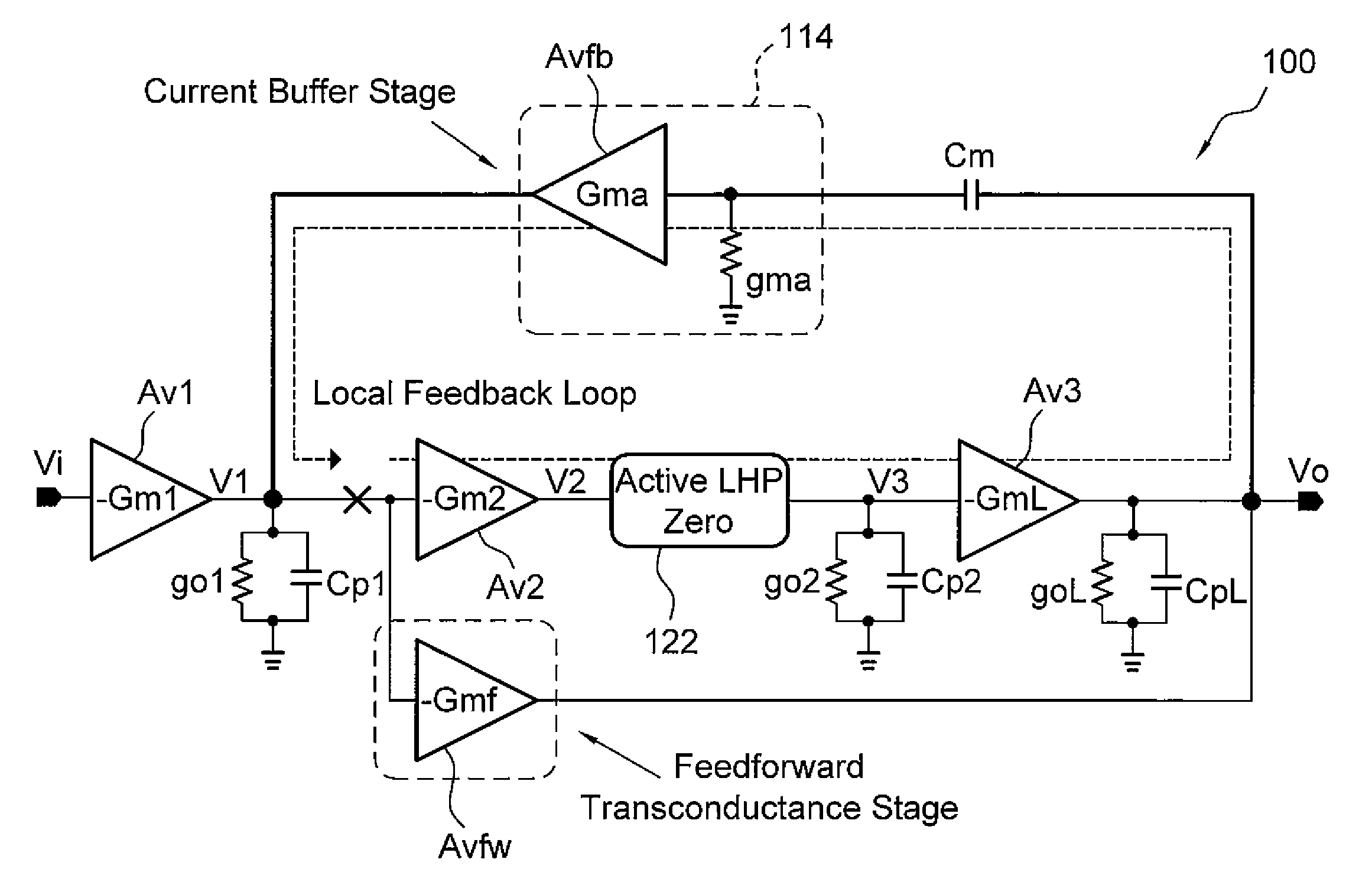 Frequency compensation techniques for low-power and small-area multistage amplifiers