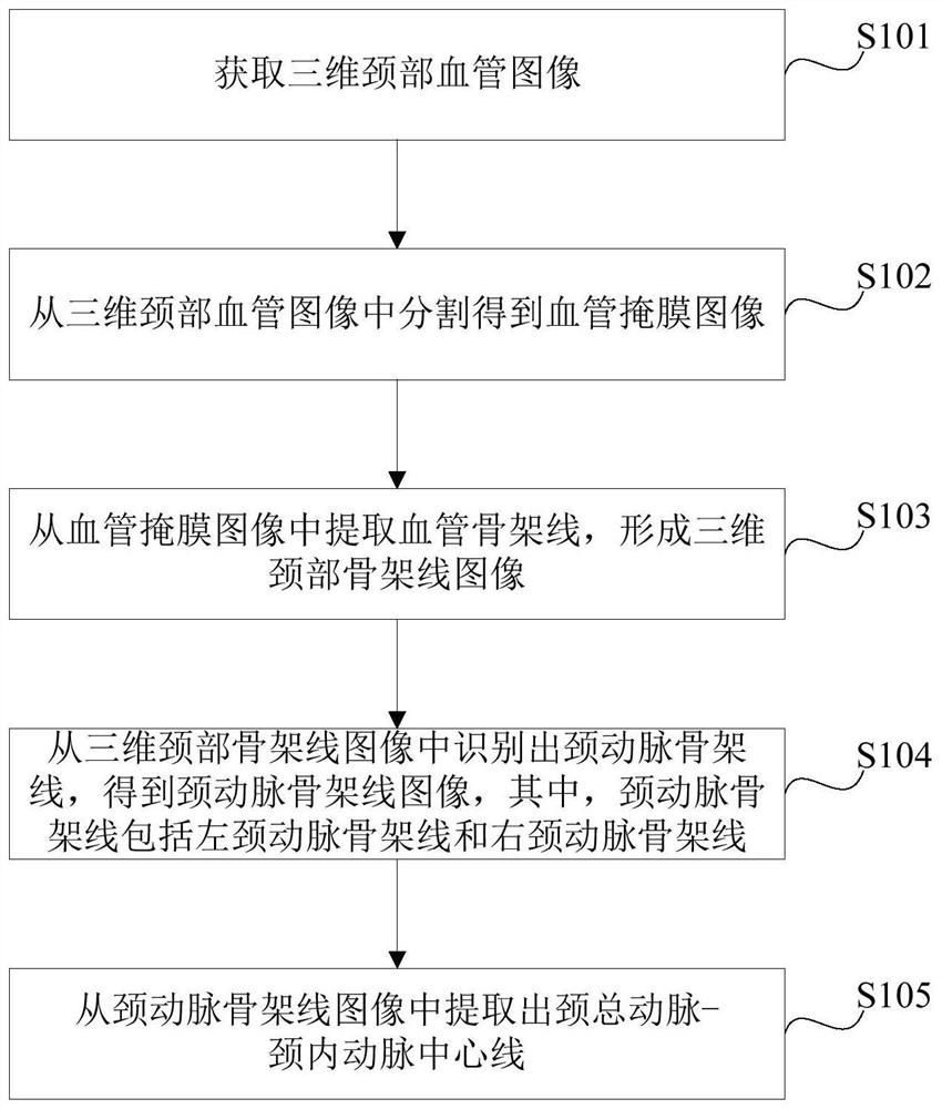 Carotid artery center line extraction method and device, storage medium and electronic equipment