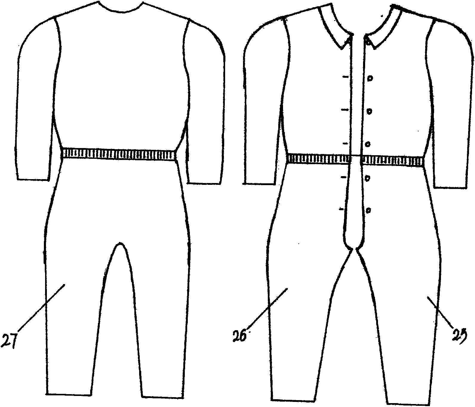 Split type patient suits