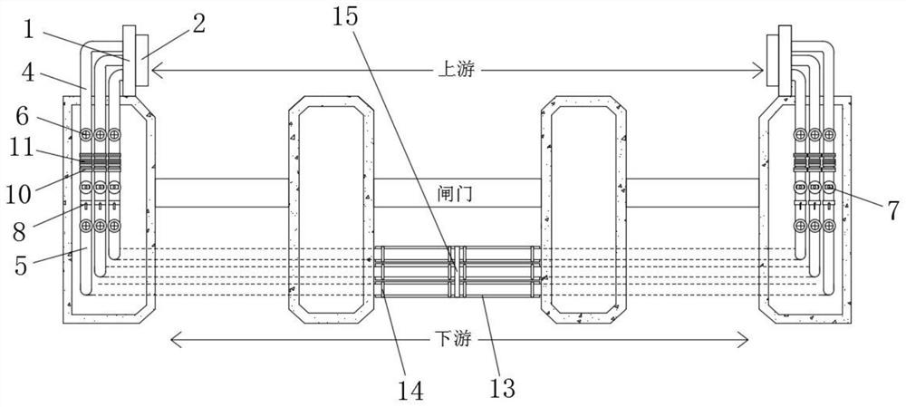 Horizontal gate bed silt flushing device in tidal area