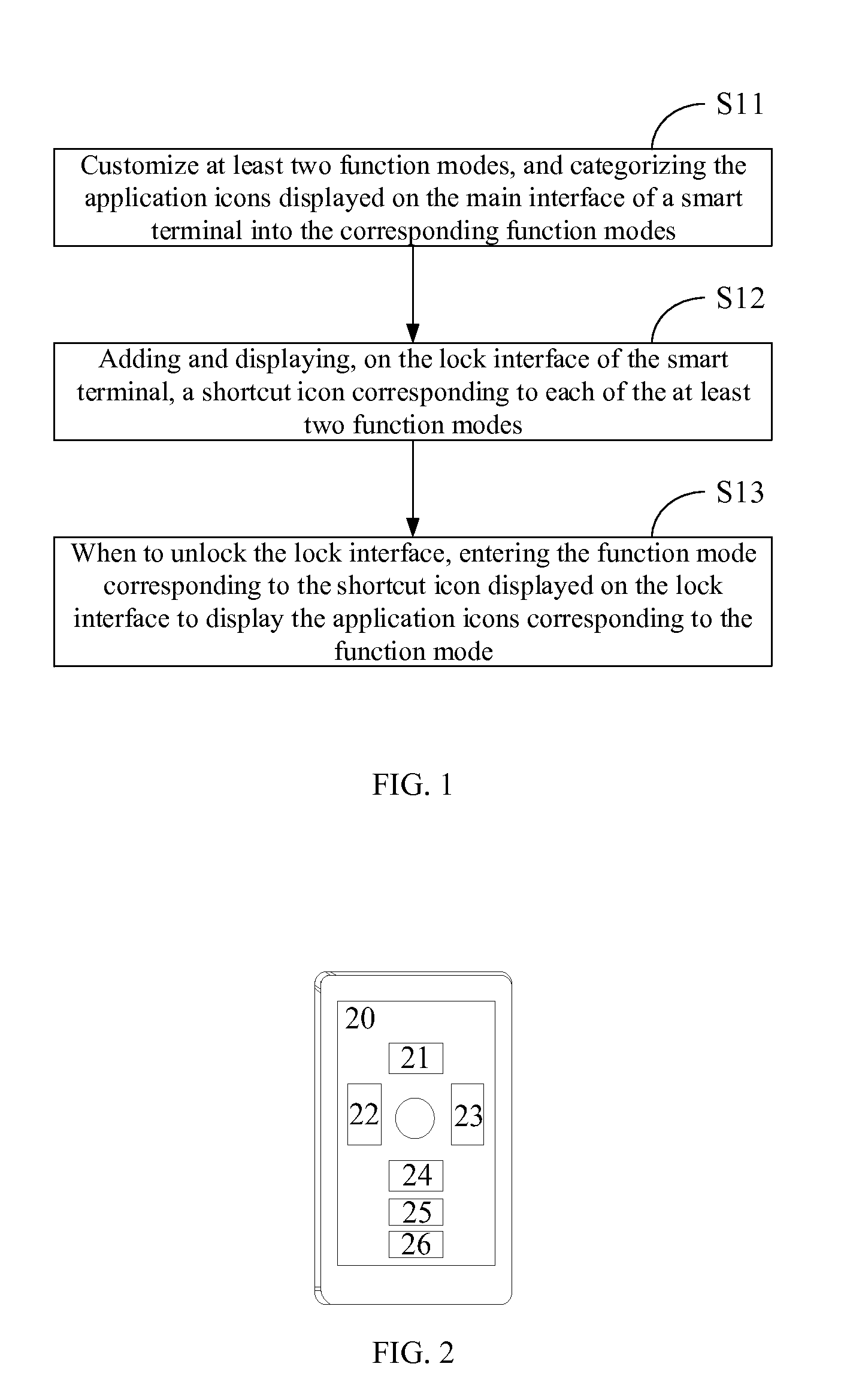 Smart terminal and associated method for displaying application icons