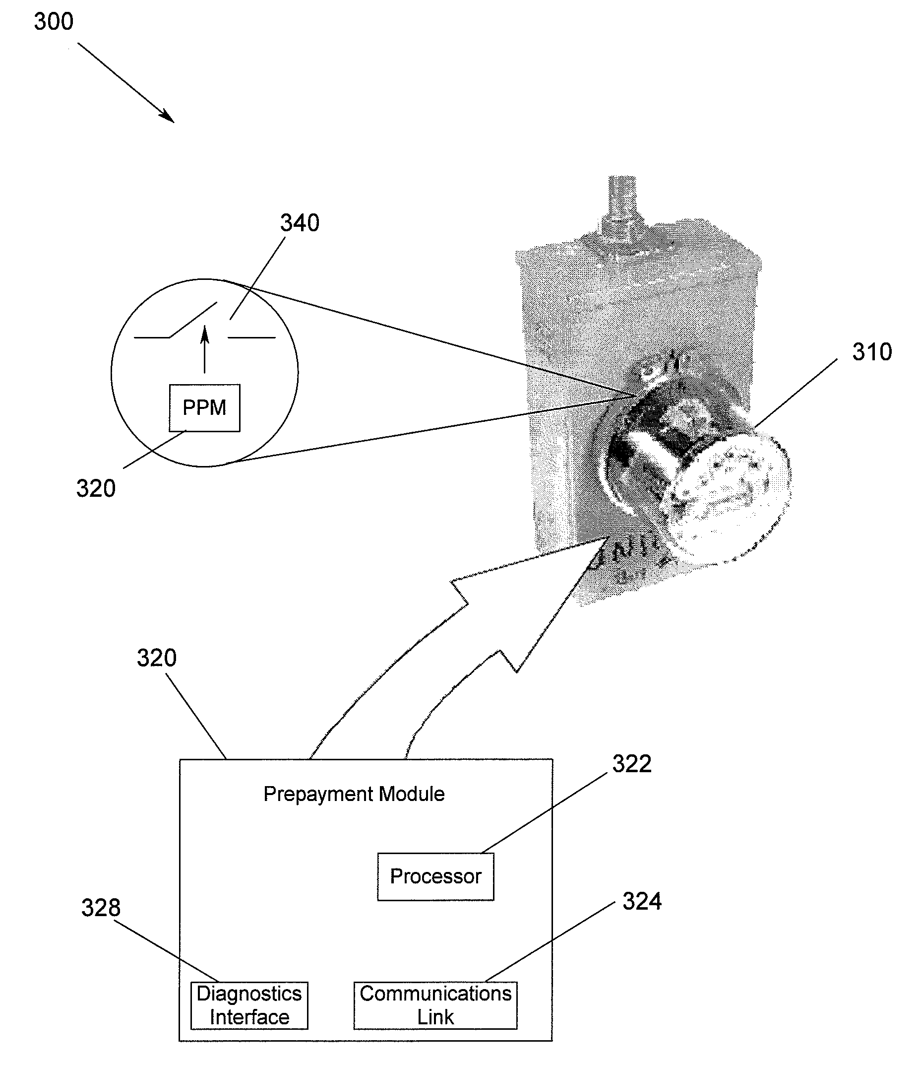 Method, apparatus and program storage device for providing a prepaid metering system
