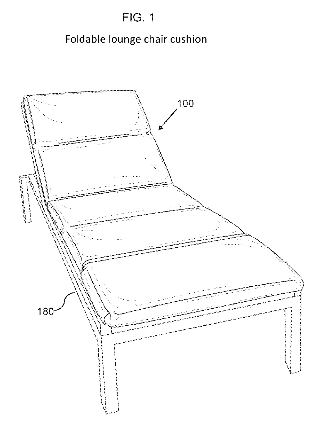 Foldable lounge chair cushion