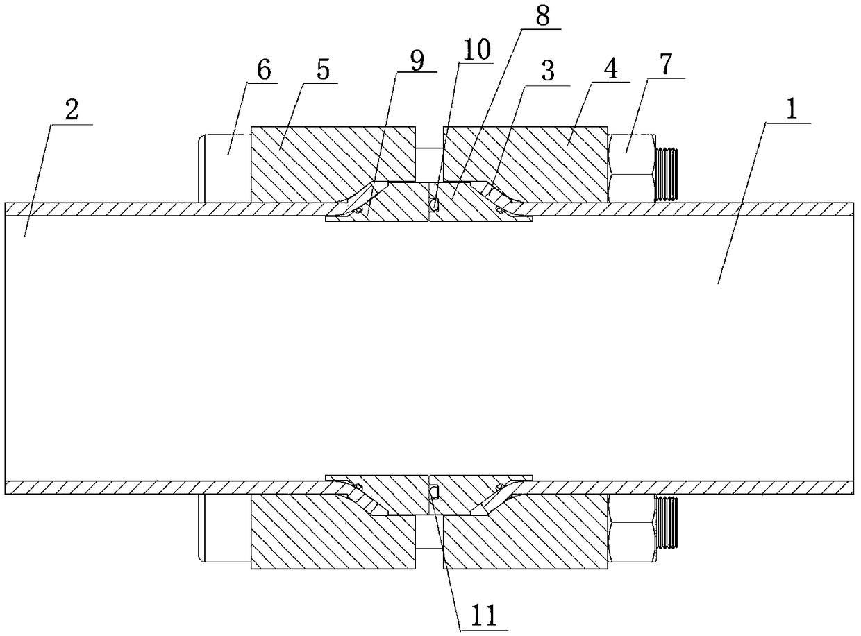 Flared flange pipe connecting system