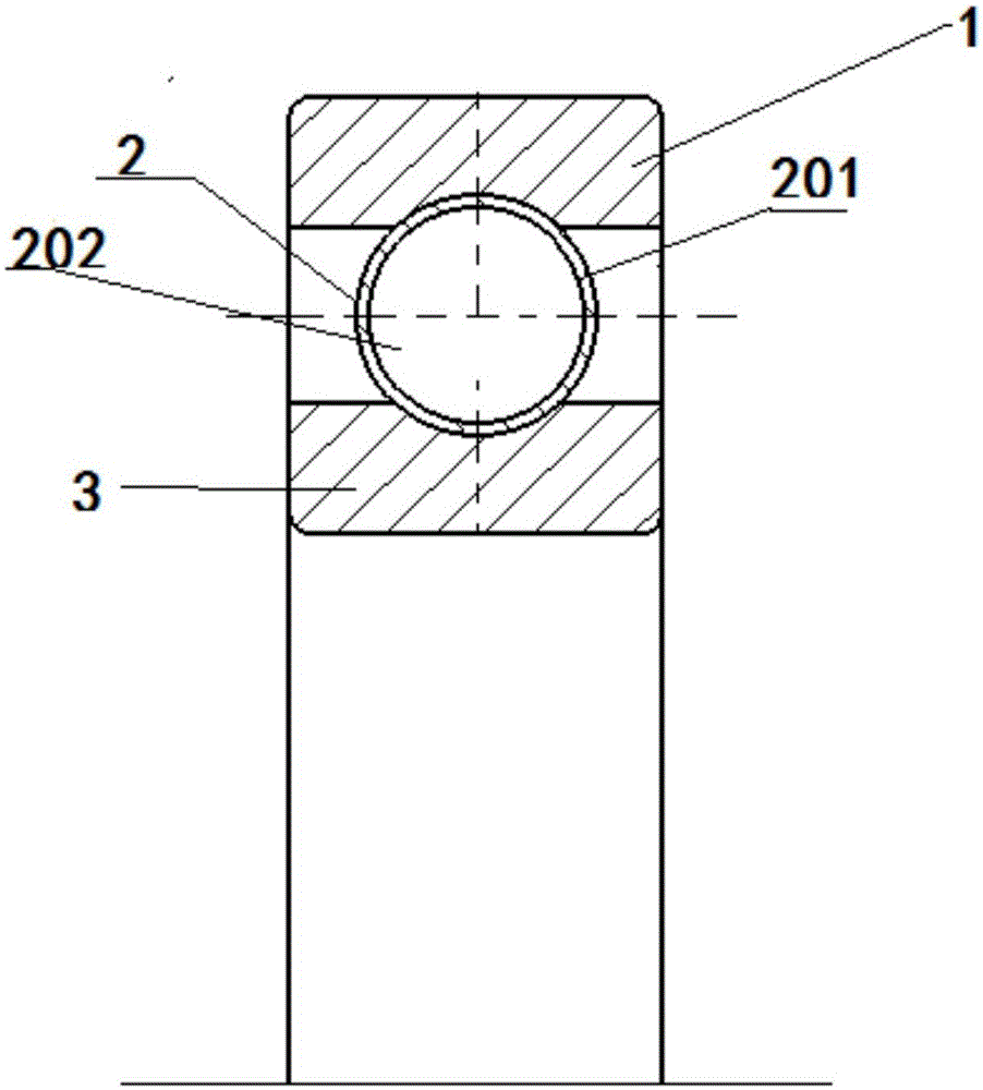 Combined rolling body antifriction bearing capable of increasing contact wrap angles of rolling bodies