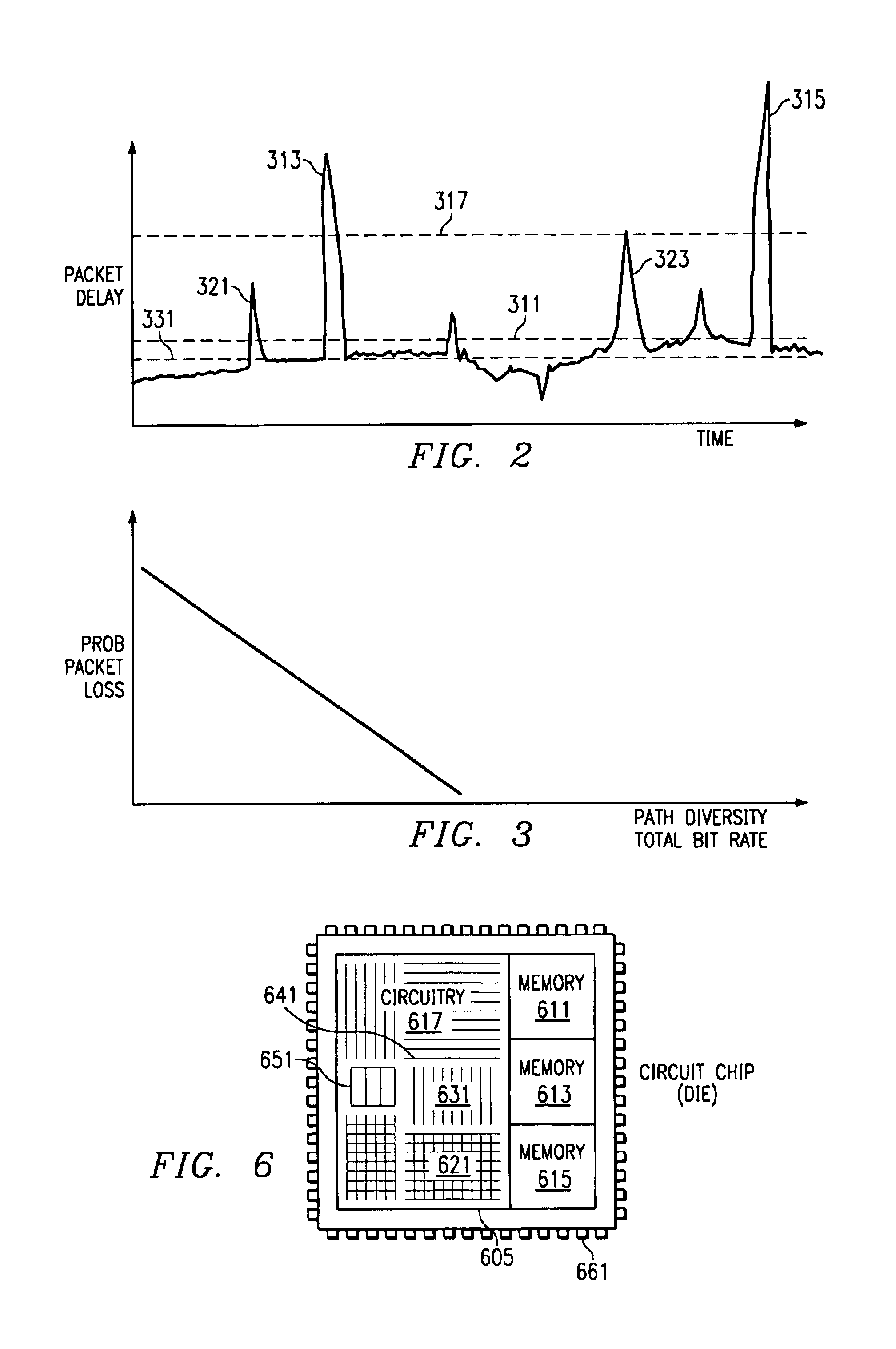 Integrated circuits, systems, apparatus, packets and processes utilizing path diversity for media over packet applications