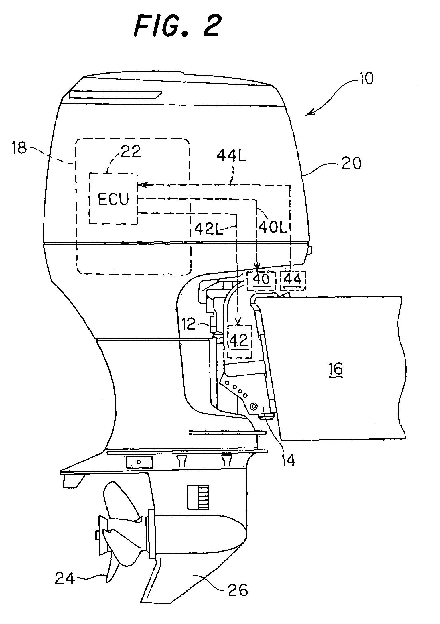 Outboard motor steering system