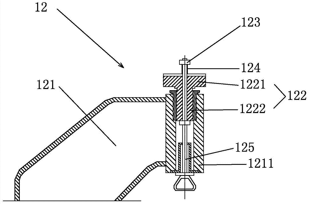 Four-point-supported small fixed type launching device capable of rotating and being leveled