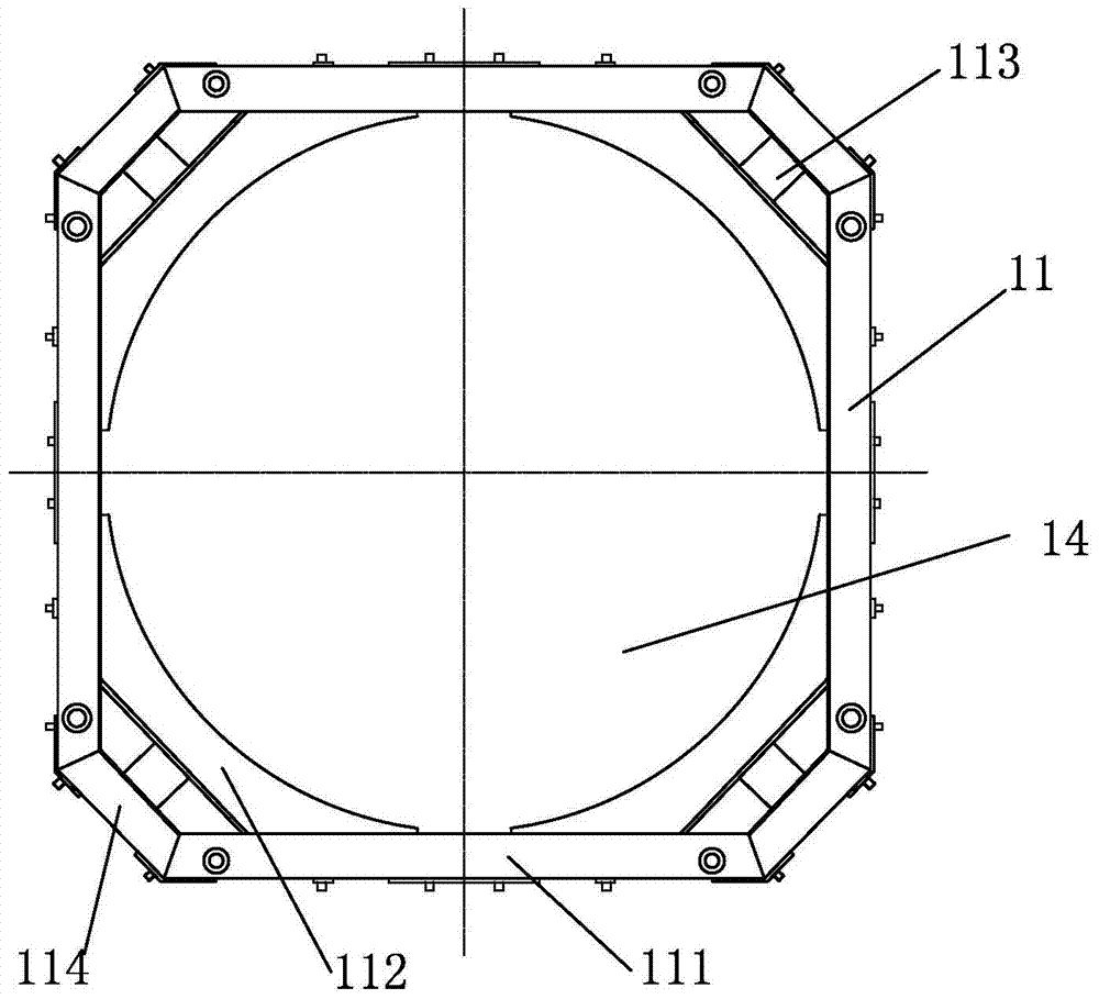 Four-point-supported small fixed type launching device capable of rotating and being leveled