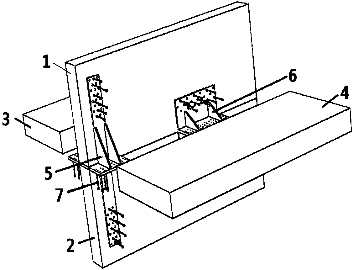 Multi-storey and high-rise CLT wallboard and floorslab connecting structure and method