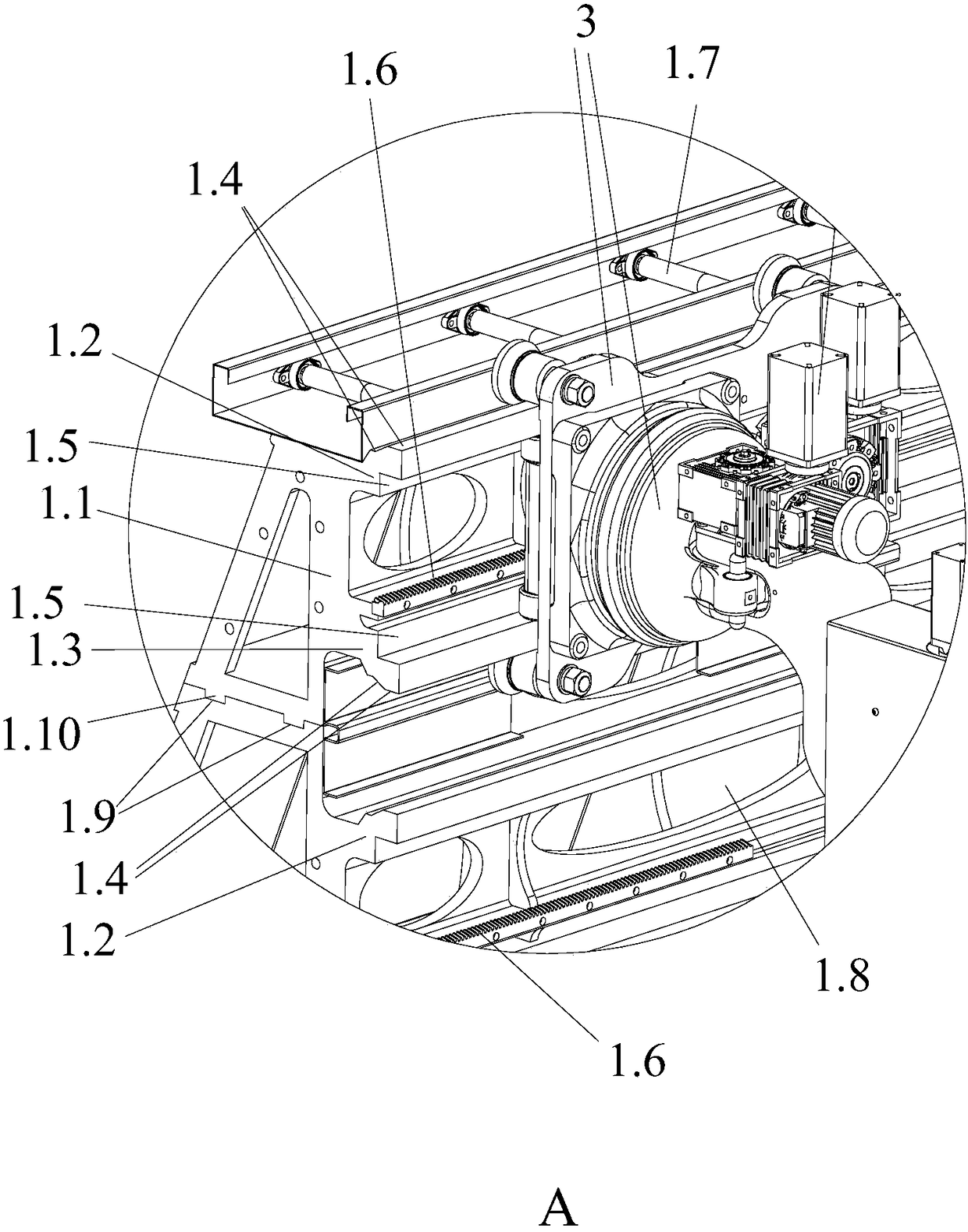 A vertical profile multi-track traction robot