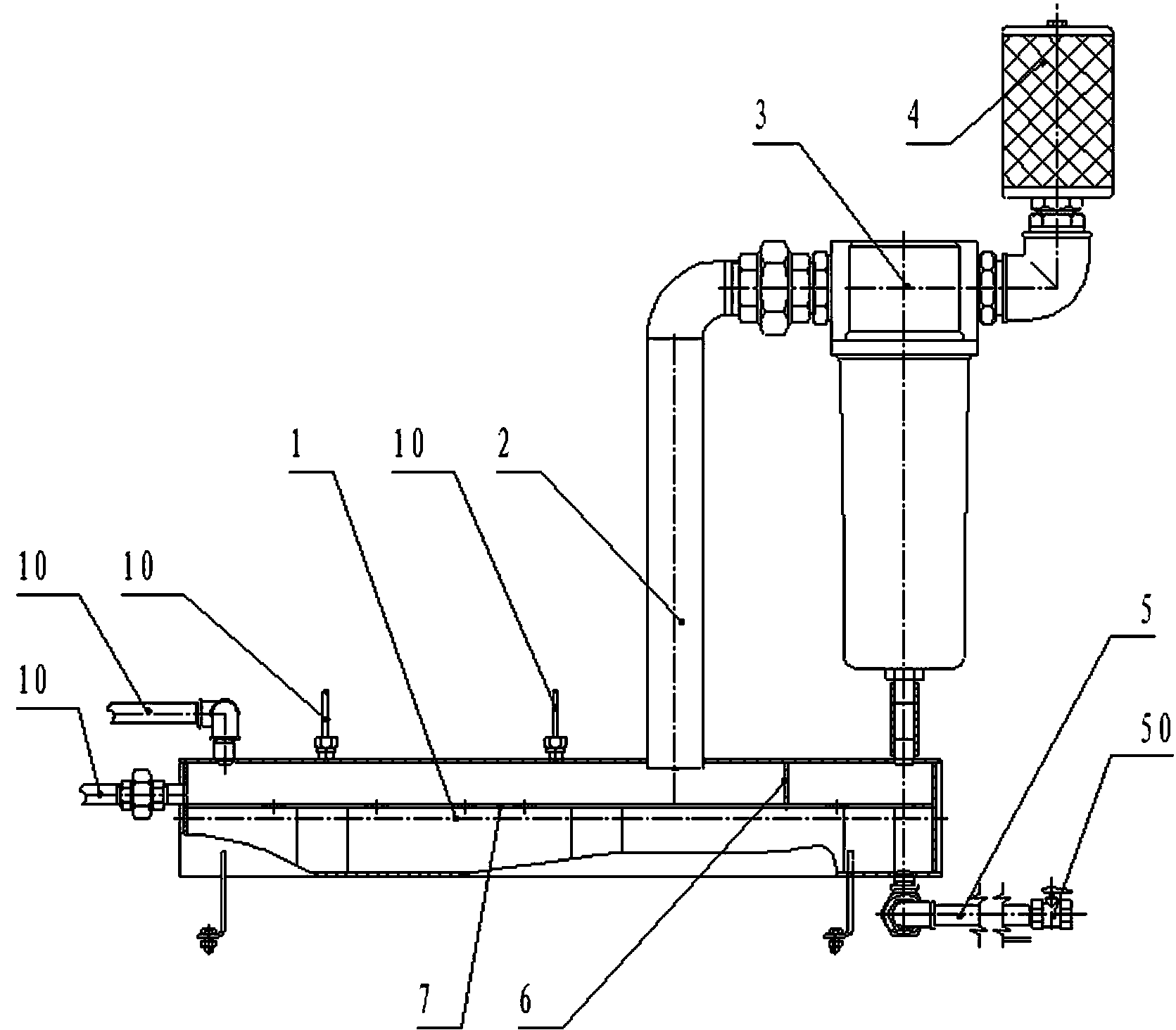 Two-stage gas-liquid separation device
