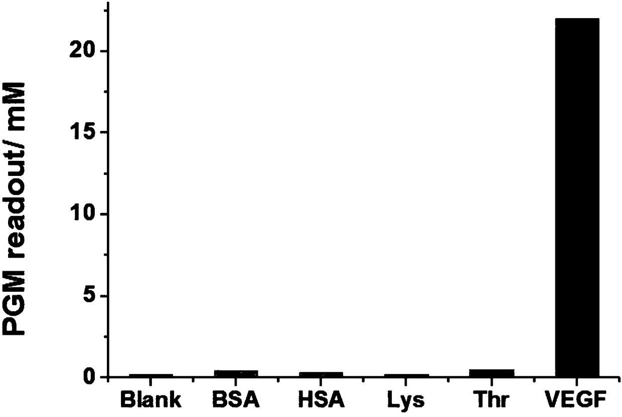 A method for portable detection of vascular endothelial growth factor by hybridization chain reaction and the nucleic acid sequence used in the method