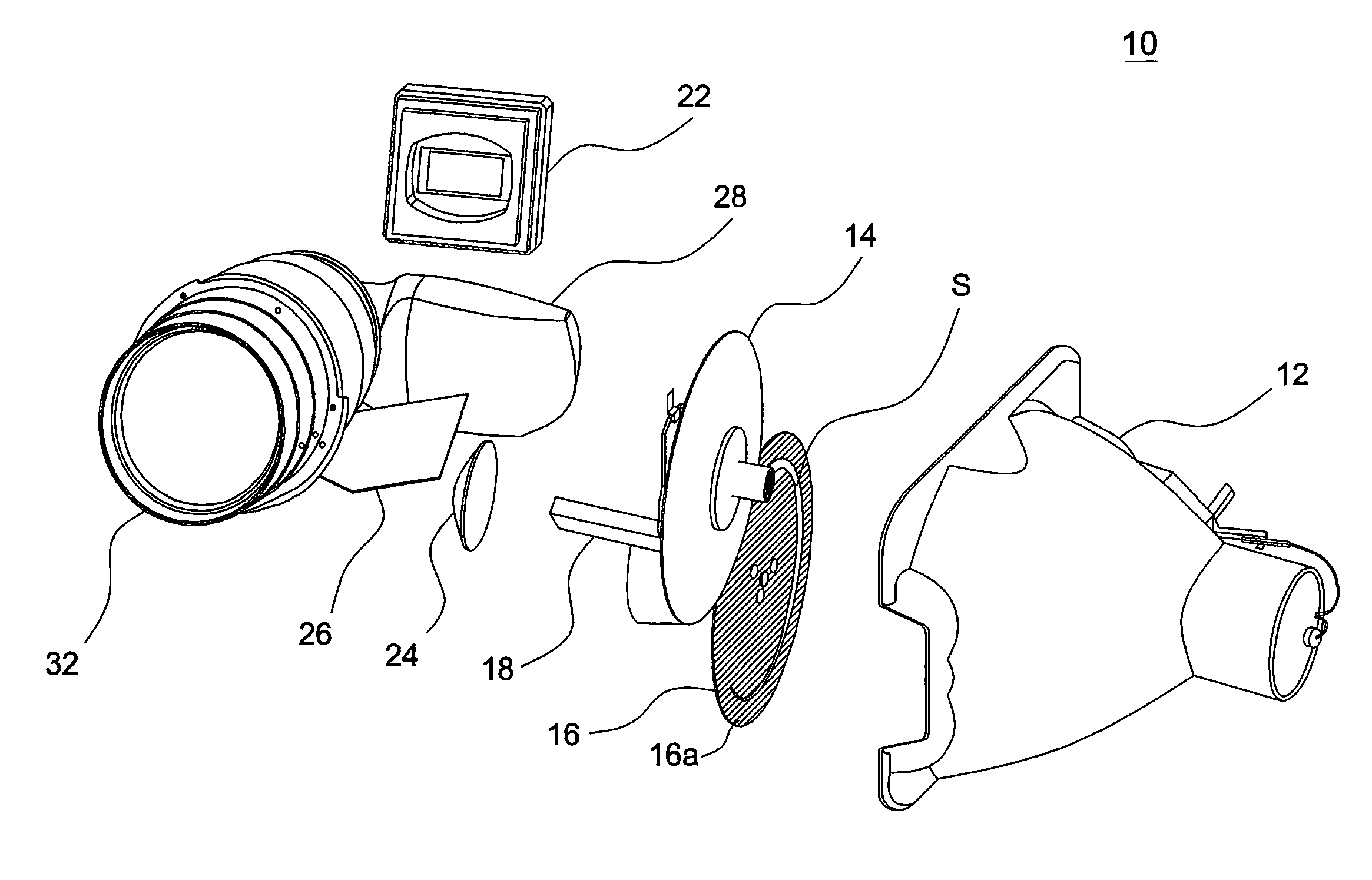 Projection optical system and light amount adjusting component used in the same