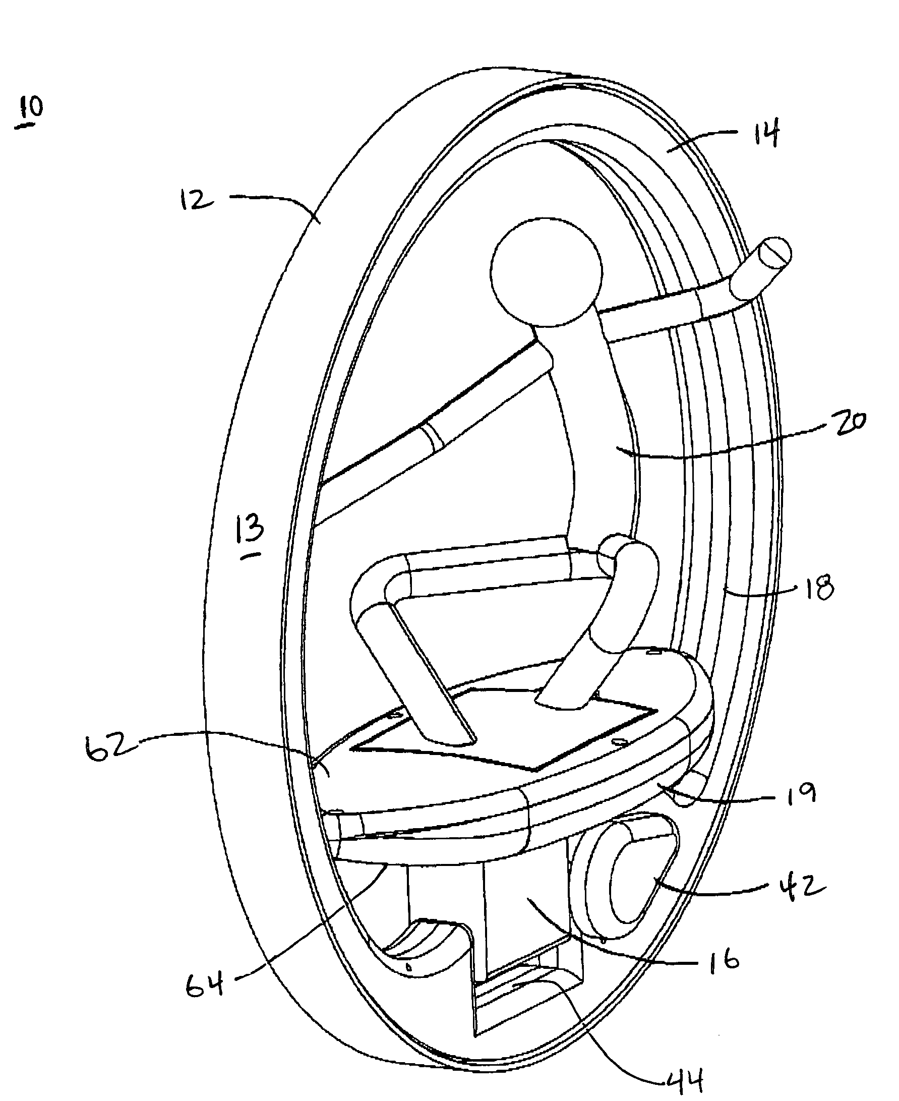 Mono-wheel vehicle with tilt mechanism
