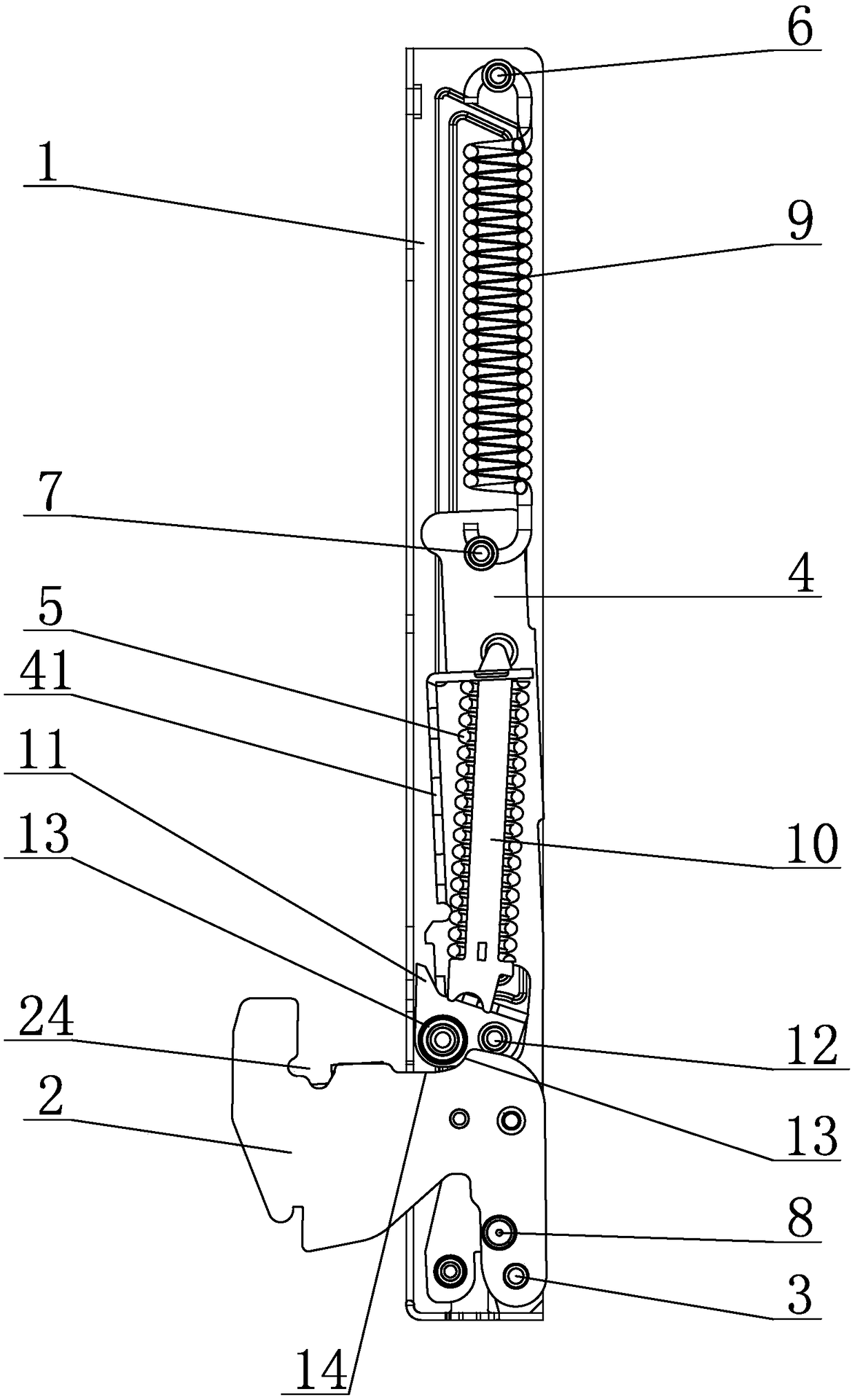 Oven hinge with two-section type transmission mechanism