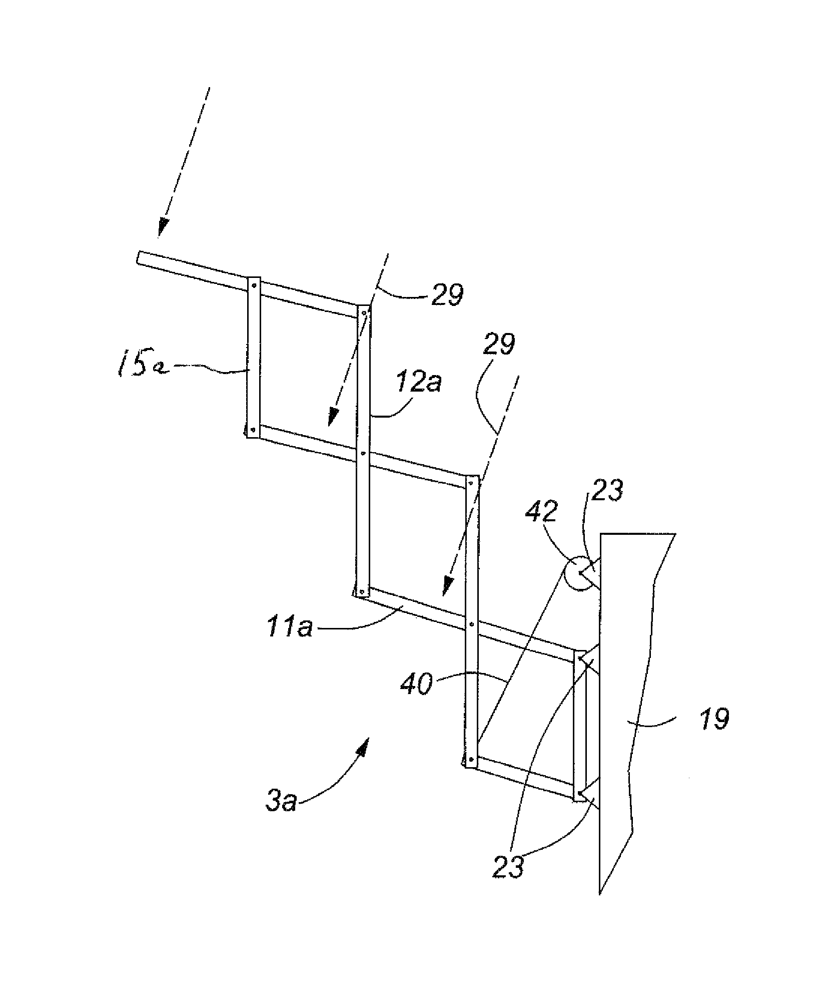 Deployable photovoltaic array and collapsible support unit thereof