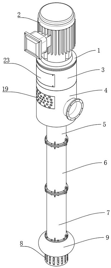 Power sealing type vertical long shaft pump