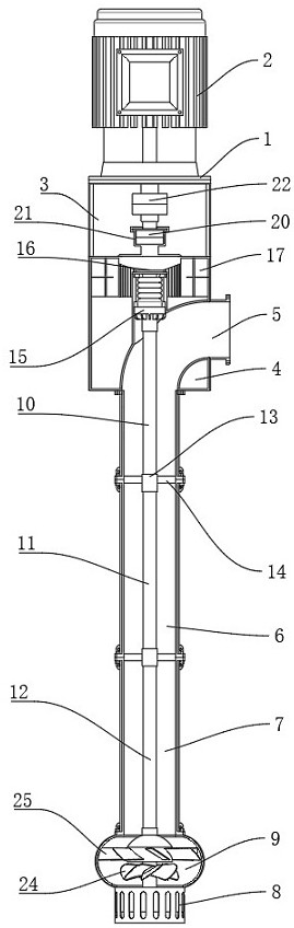 Power sealing type vertical long shaft pump