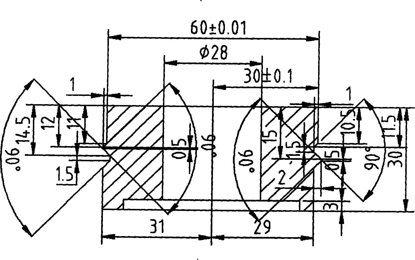 Revolving cutting mechanism for one-die two-yield precise sleeve member