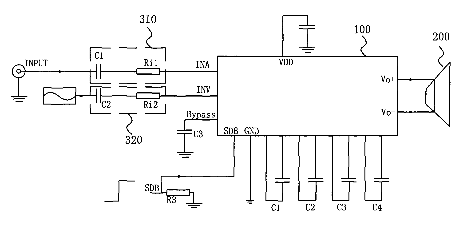 Integrated drive circuit for multifunctional electrical sound generation device