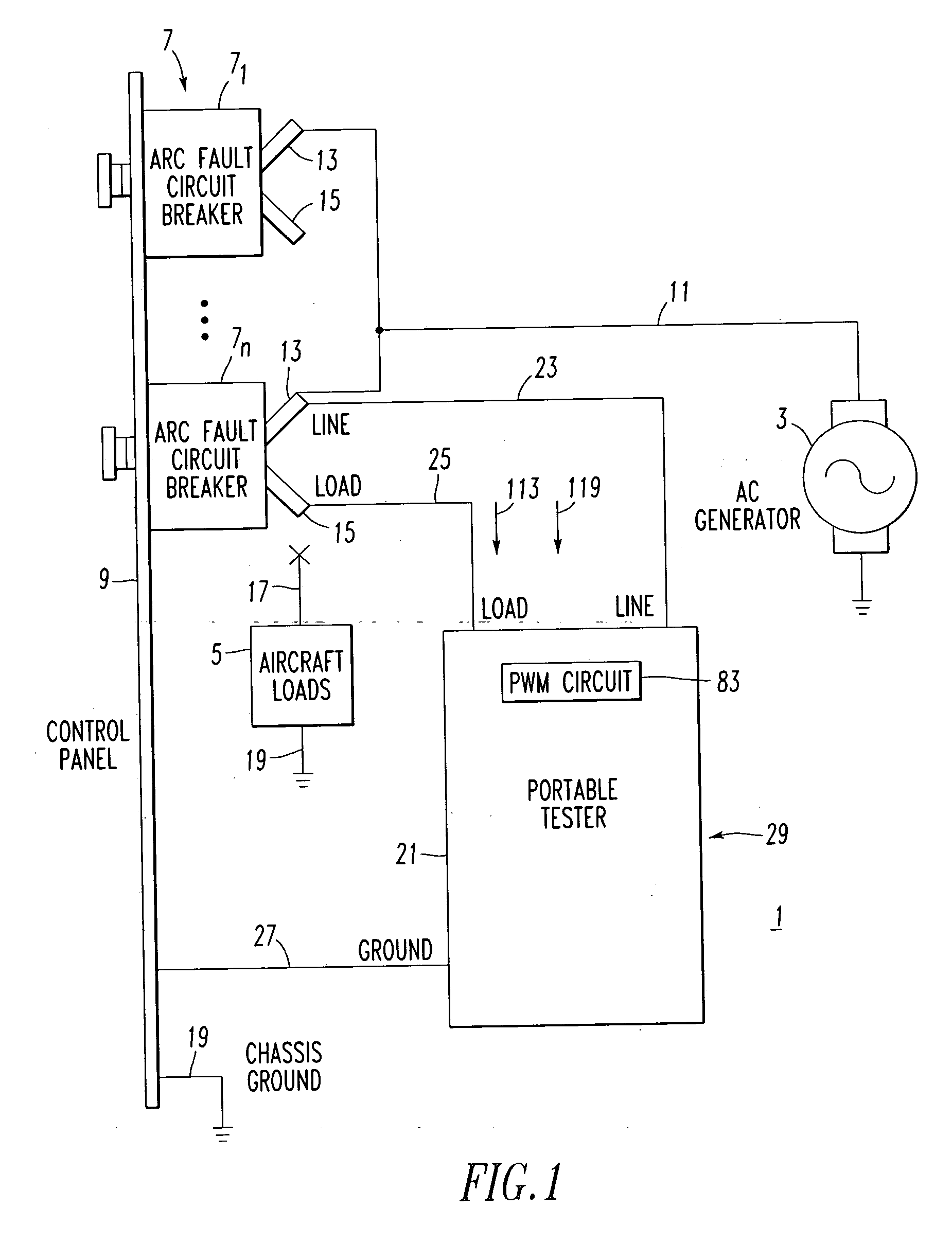 Circuit breaker tester including a pulse width modulation circuit