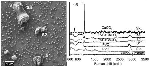 Method for identifying nano plastic particles in aqueous solution based on scanning electron microscope-Raman technology