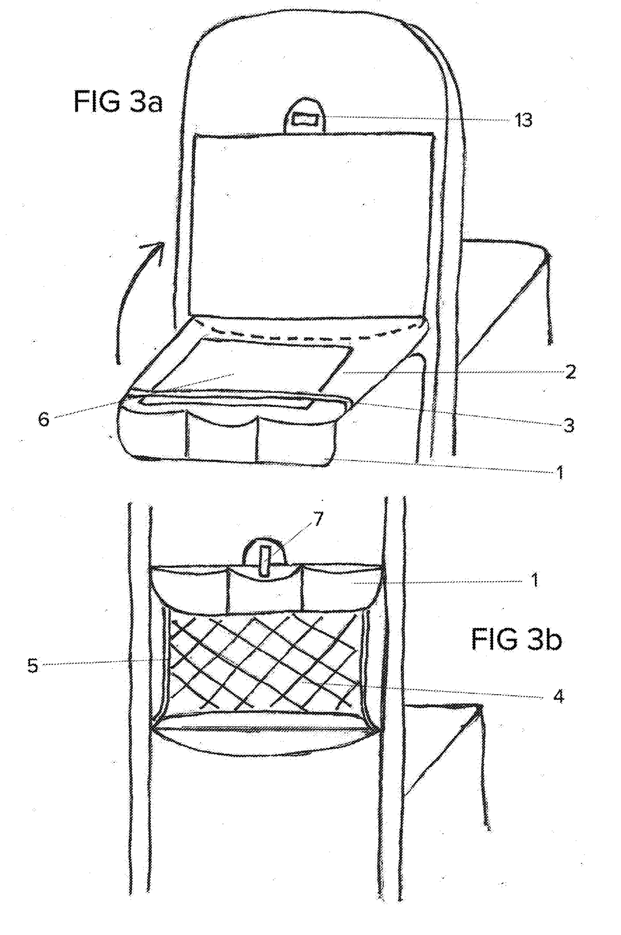 Cloth Tray Cover For Tray Tables Found On Airplanes, Trains Or Cars, Having Assorted Pockets Of Diverse Utility, Including A Clear Sleeve Pocket On The Surface Of The Tray, An Adjustable Viewing Pocket For Electronic Devices, And A Collapsible Drink Holder For Use When The Tray Table Is In The Locked Position