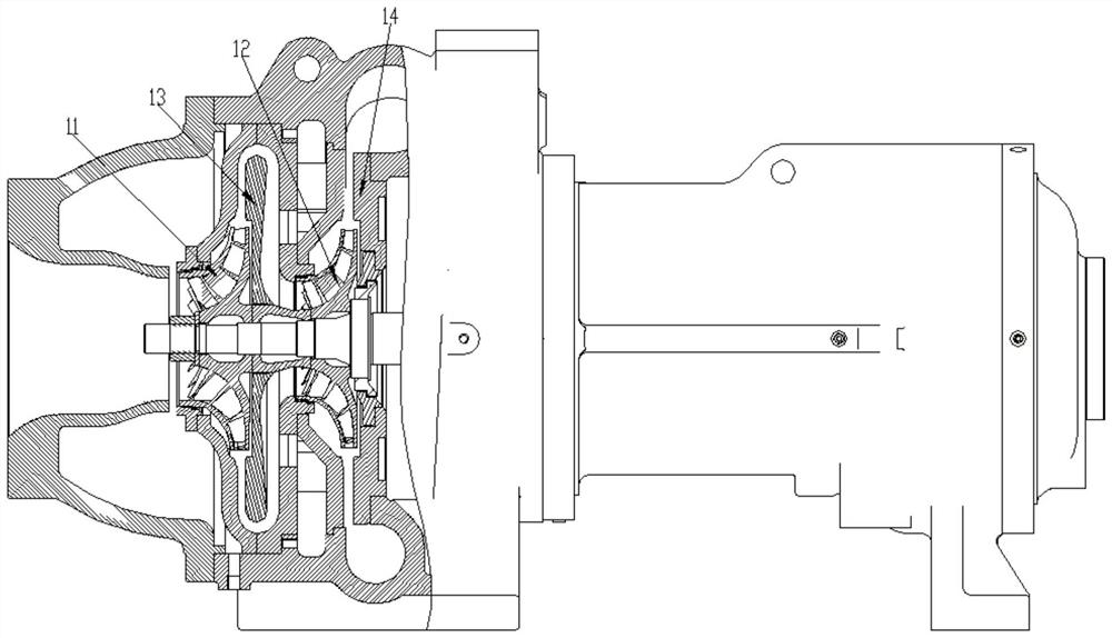Bidirectional impeller pressurizing structure of compressor, centrifugal compressor and air conditioner