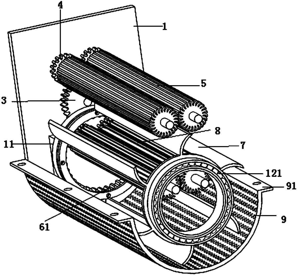 Fine multi-stage automatic cyclic crushing device and working process thereof