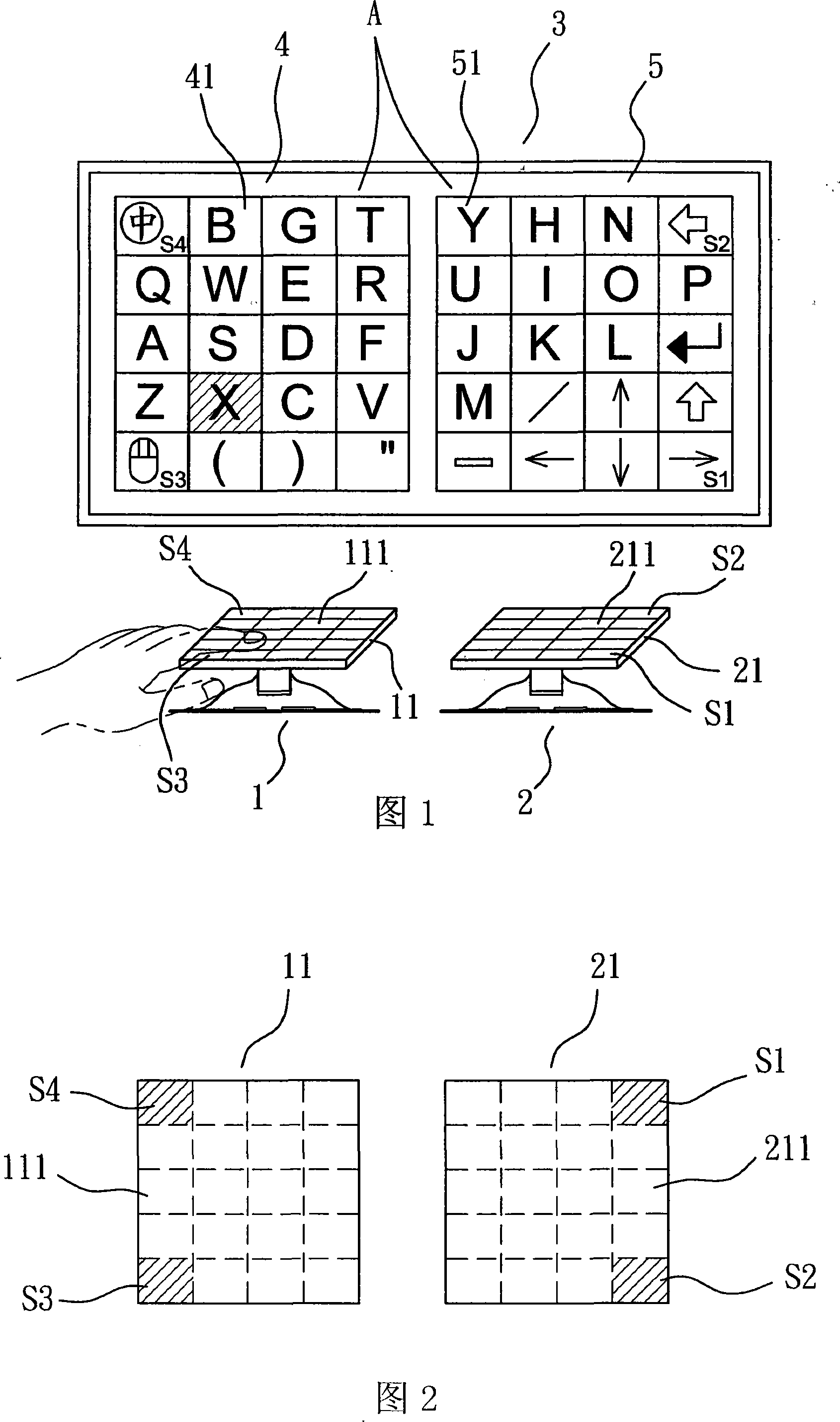 Downsizing keyboard of composite key