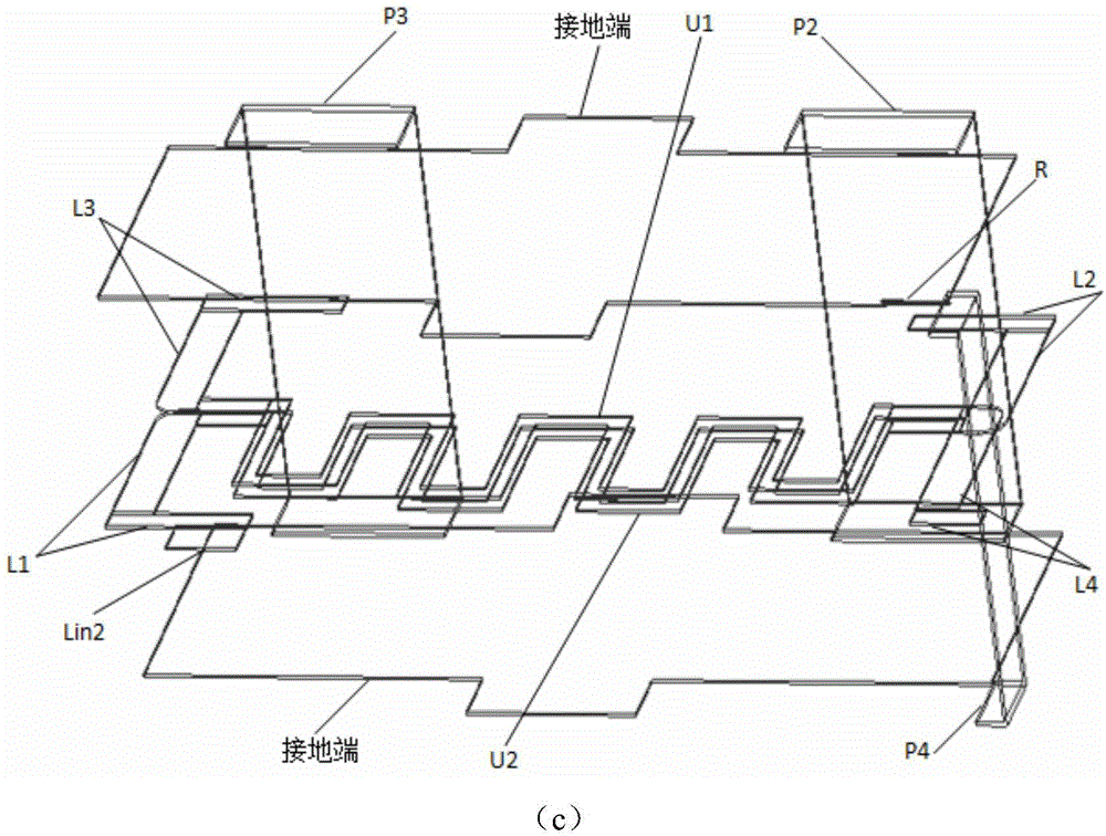 Miniature microwave millimeter wave self-loaded i/q quadrature filter