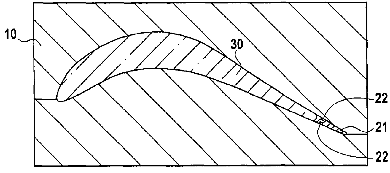 Casting method for obtaining a part including a tapering portion
